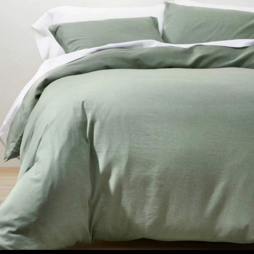 Casaluna Cashmere Blend Duvet Cover Set King sage